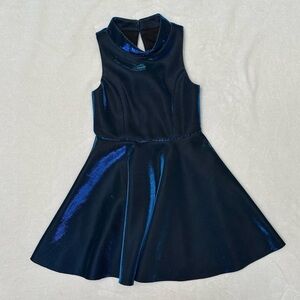 Girls “Zunie” Elegant Blue Shimmery Sleeveless Dress
